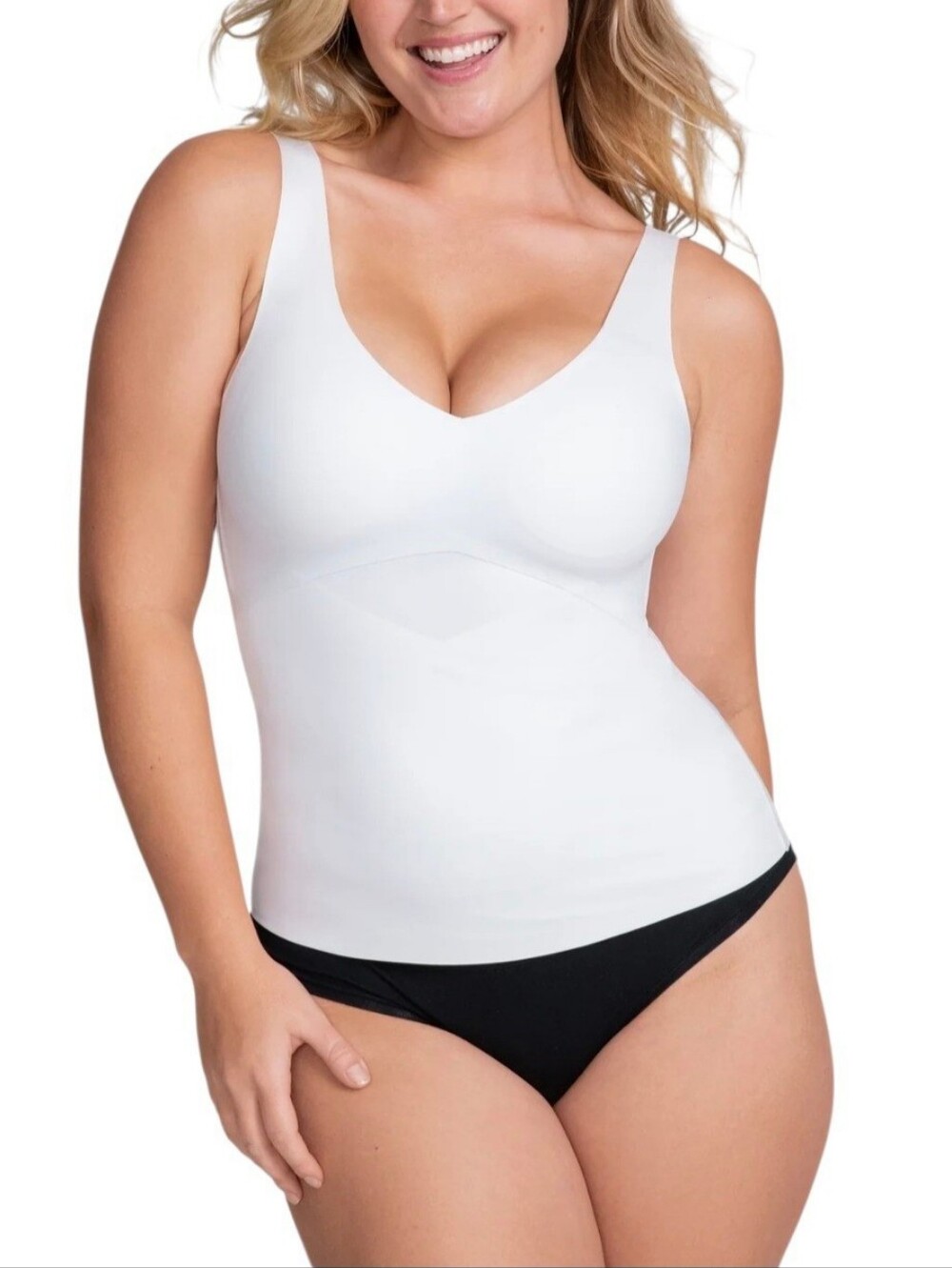 Honey Love Liftware Molded Cup White Adjustable Strap Cami Tank Top Large